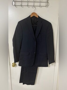 Calvin Klein Dark Navy Two-Button Suit